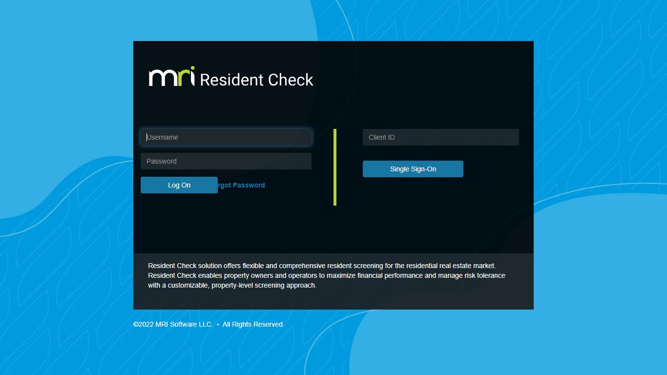 MRI Resident Check - Login